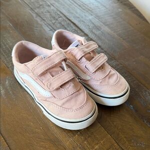 Vans Kids Light Pink Canvas Velcro Sneakers